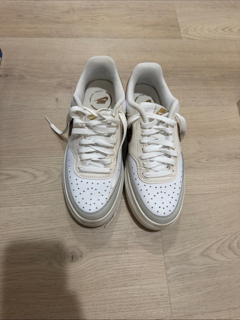 Women’s Nike Air Force Sneakers in White and Cream